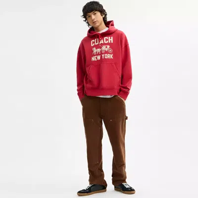 Coach Horse And Carriage Hoodie In Red
