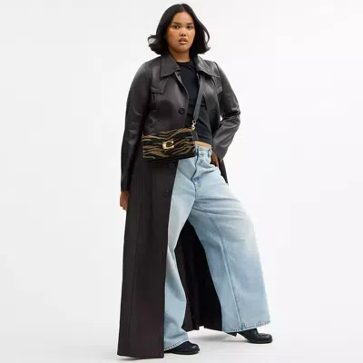 Coach Tabby Shoulder Bag 26 With Beaded Tiger In Multi