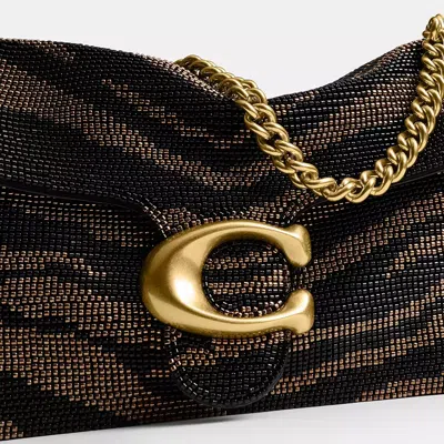 Coach Tabby Shoulder Bag 26 With Beaded Tiger In Multi