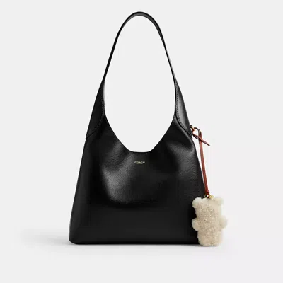 Coach Bear Puffy Bag Charm In Shearling In Neutral