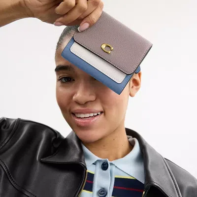 Coach Mila Small Flap Wallet In Colorblock In Multi