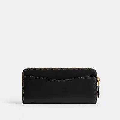 Coach New York Slim Accordion Zip Wallet In Black