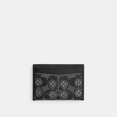 Coach Essential Card Case In Crystal Signature Jacquard In Black