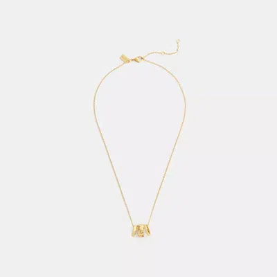 Coach Braided Signature Rondell Pendant Necklace In Gold