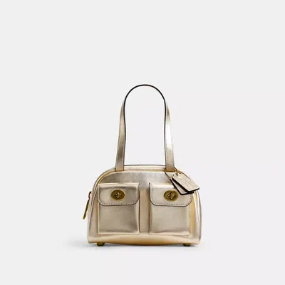 Coach Twin Turnlock Bag 20 In Gold