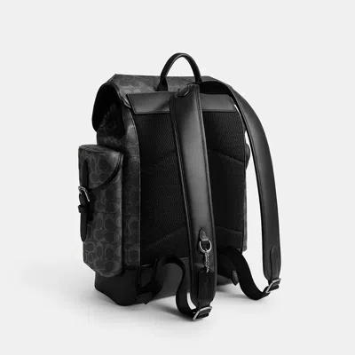 Coach Hitch Backpack In Signature Canvas In Black