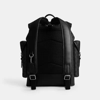 Coach Hitch Backpack In Signature Canvas In Black