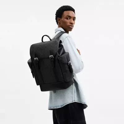 Coach Hitch Backpack In Signature Canvas In Black