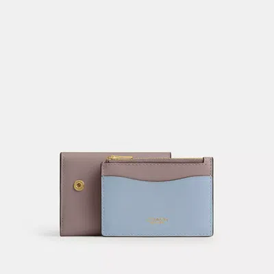 Coach Essential Card Holder Wallet In Colorblock In Pink