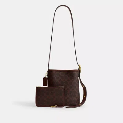Coach Bleecker Bucket Bag 21 In Signature Canvas In Brown