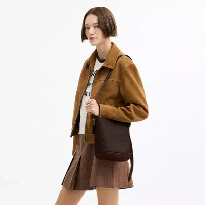 Coach Bleecker Bucket Bag 21 In Signature Canvas In Brown