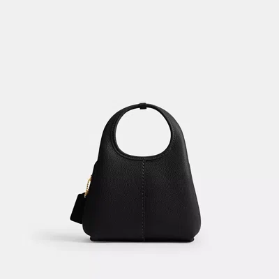 Coach Polished Pebble Leather Lana Shoulder Ba In Black