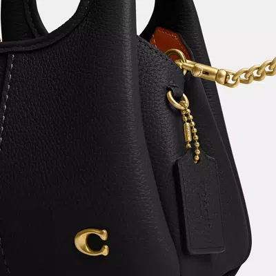 Coach Polished Pebble Leather Lana Shoulder Ba In Black