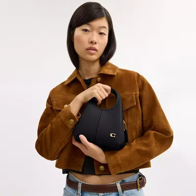 Coach Polished Pebble Leather Lana Shoulder Ba In Black