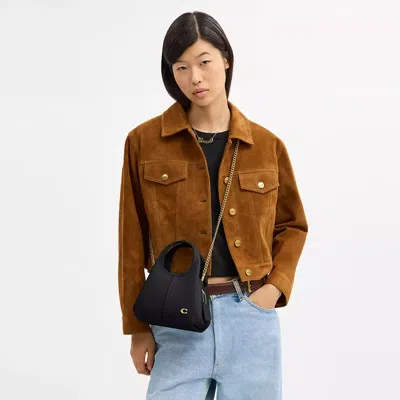 Coach Polished Pebble Leather Lana Shoulder Ba In Black