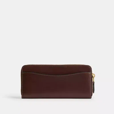 Coach New York Slim Accordion Zip Wallet In Burgundy