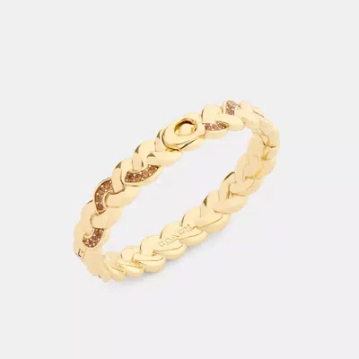 Coach Braided Signature Hinged Bangle In Gold