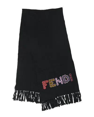 Fendi Fun Fair Scarf (authentic Pre-loved) In Black