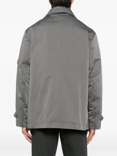 C.p. Company C.p.company Coat With Button Closure In Gray