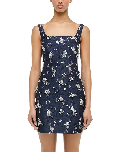 Simkhai Viva Jacquard Embellished Mini Dress In Blue