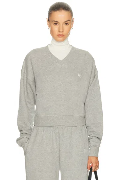 Éterne Cropped V-neck Sweatshirt In Gray