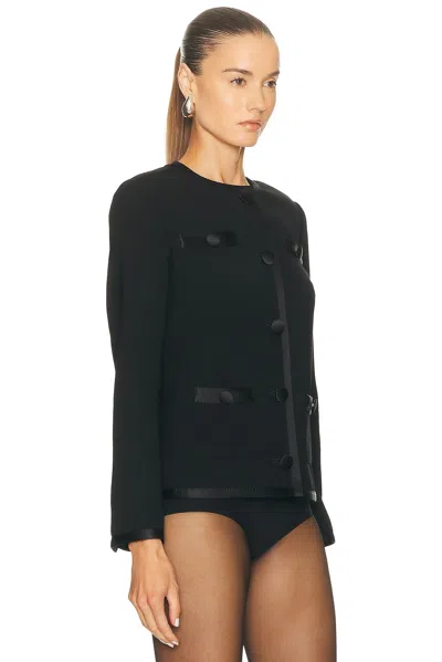 Dolce & Gabbana Tailored Wool Blend Blazer With Satin Trim In Blue