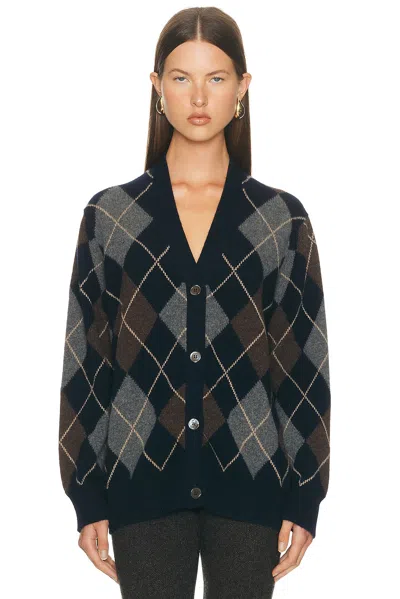 And-daughter Argyle Grandad Cardigan In Blue