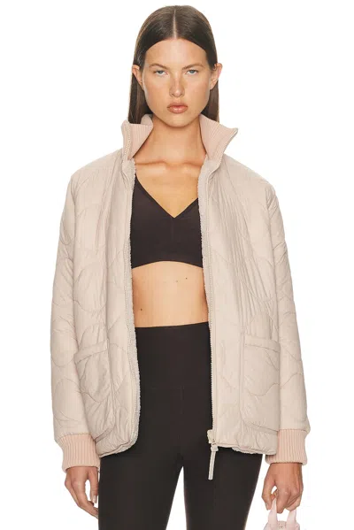 Beyond Yoga Two-way Reversible Quilted Jacket In Brown