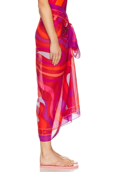 Pucci Cotton Pareo In Red