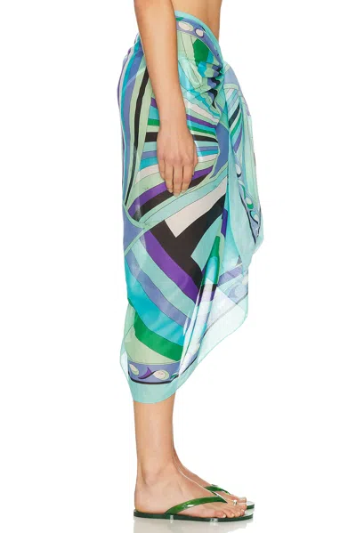 Pucci Cotton Pareo In Blue