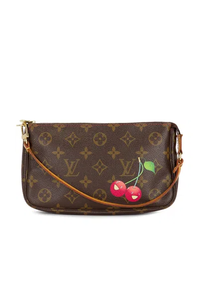 Pre-owned Louis Vuitton Monogram Cerises Pochette Accessoires Shoulder Bag In Brown