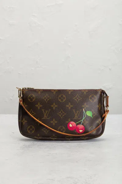 Pre-owned Louis Vuitton Monogram Cerises Pochette Accessoires Shoulder Bag In Brown