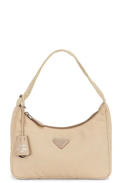 Pre-owned Prada Re-edition 2000 Re-nylon Shoulder Bag In Sand