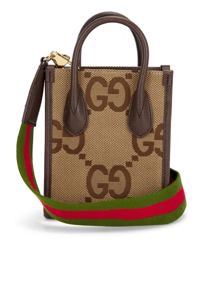 Pre-owned Gucci Jumbo Gg Mini Tote Bag In Sand