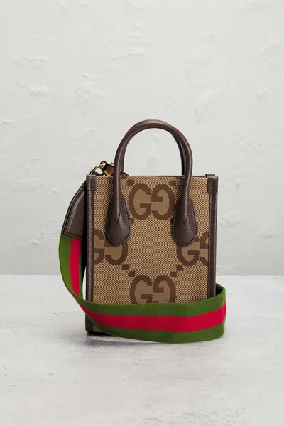 Pre-owned Gucci Jumbo Gg Mini Tote Bag In Sand