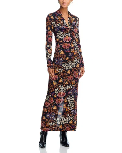 Farm Rio Lili Long Sleeve Dress In Blue