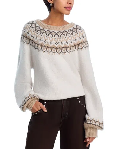 Paige Womens Ivory Multi Misha Fair Isle Knitted Jumper In Brown