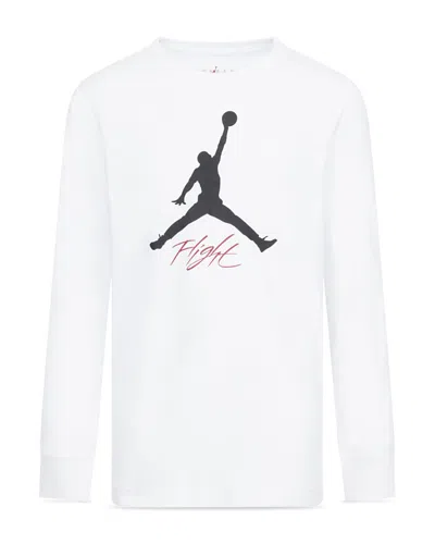 Jordan Boys' Baseline Flight Long Sleeved Tee - Big Kid In White