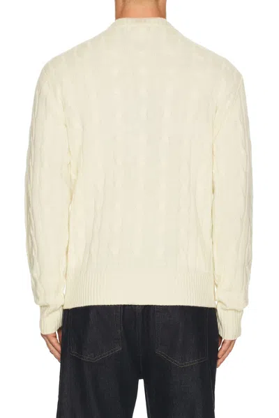 Sporty And Rich Cable Knit Cashmere Sweater In Neutral