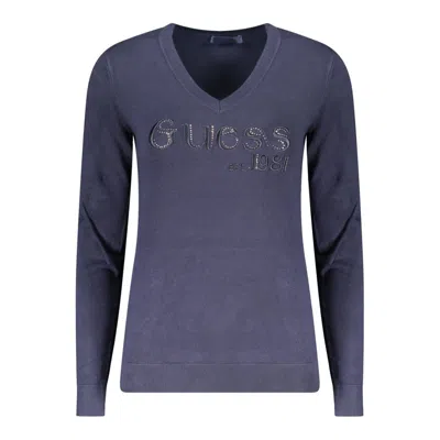 Guess Jeans Blu Viscose Women Sweater In Blue