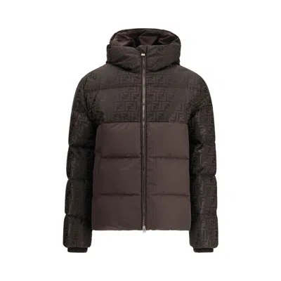 Fendi Women Cotton-blend Down Jacket In Brown