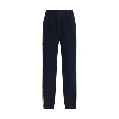 Burberry Blue Cotton Joggers (workout Pants) In Black