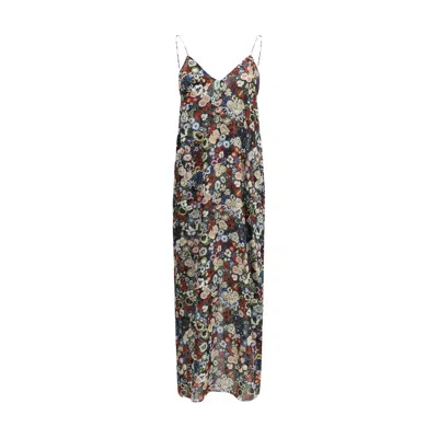 Khaite Taja Floral-print Silk-chiffon Maxi Dress In Multi