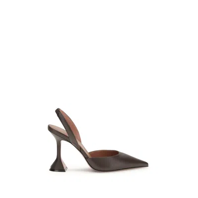 Amina Muaddi Women Holli 95mm Pointed Slingback Pumps In Brown