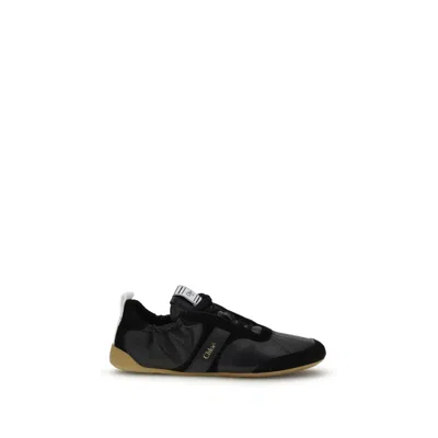 Chloé Black Goatskin Athletic Sneakers In Black