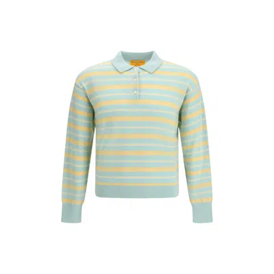 Guest In Residence Multicolor Cashmere Polo Shirt In Blue