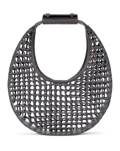 Staud Moon Hand Knotted Leather Tote In Black