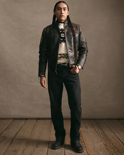 Polo Ralph Lauren X Topa Unisex Star Winds Leather Jacket In Black