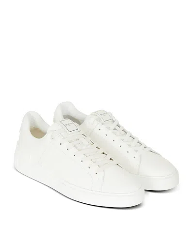 Balmain Calfskin B-court Trainers In White
