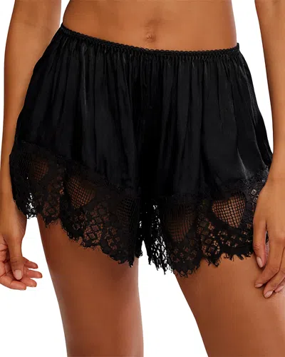 Free People Sweet Love Boxer Shorts In Black
